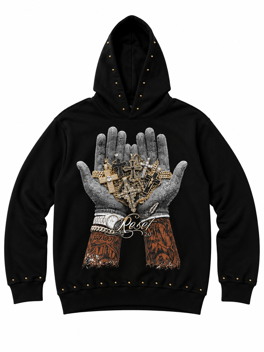 Hoodie Mani Borchiata #Reset2.0
