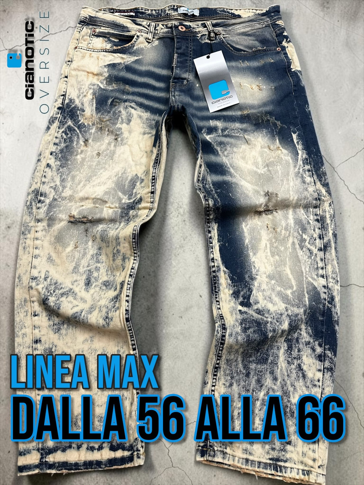 Baggy Stark Sabbiato Blu Max