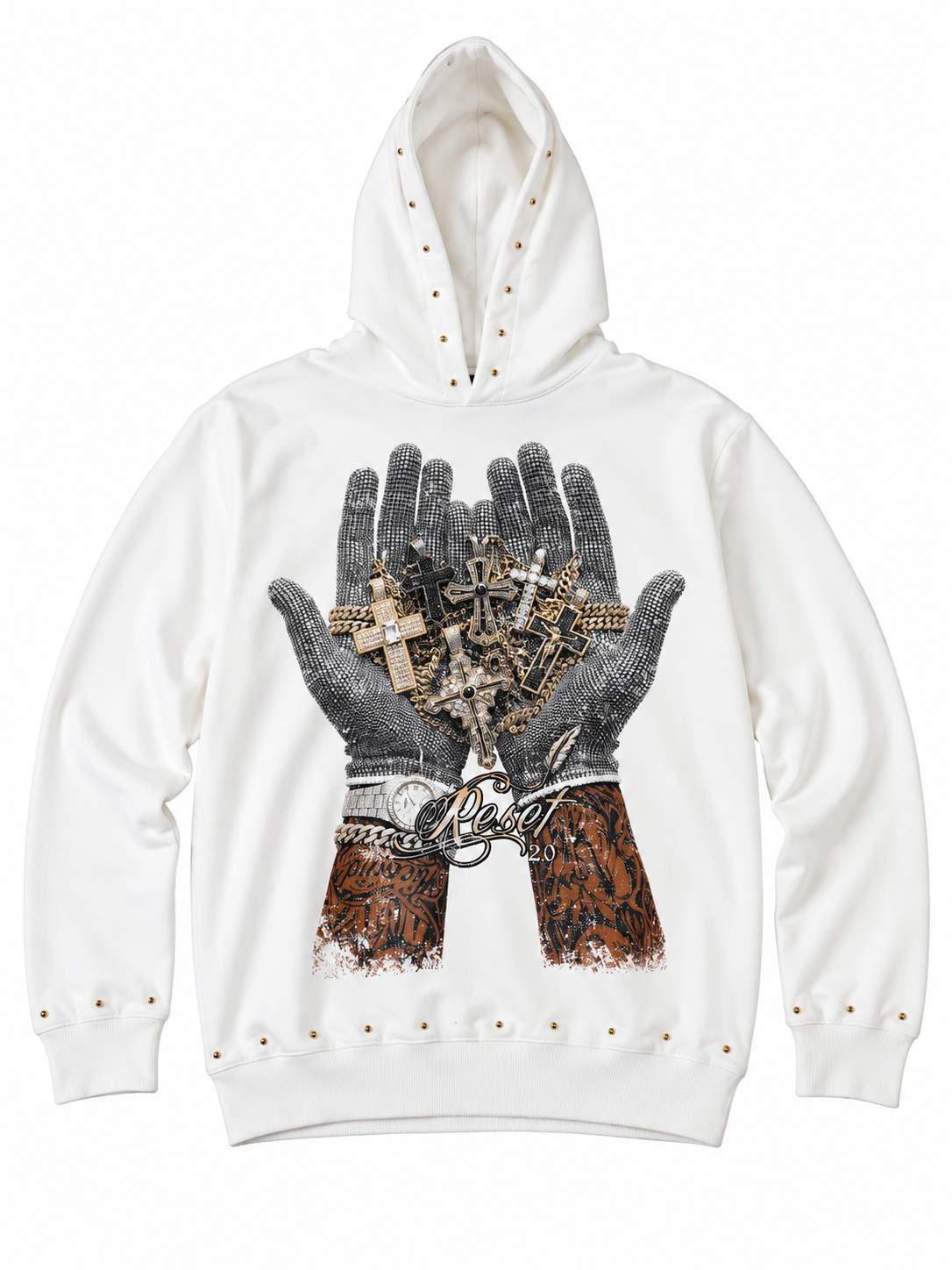Hoodie Mani Borchiata #Reset2.0